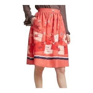 modcloth womens small postcard love skirt red teacher kawaii pink valentines